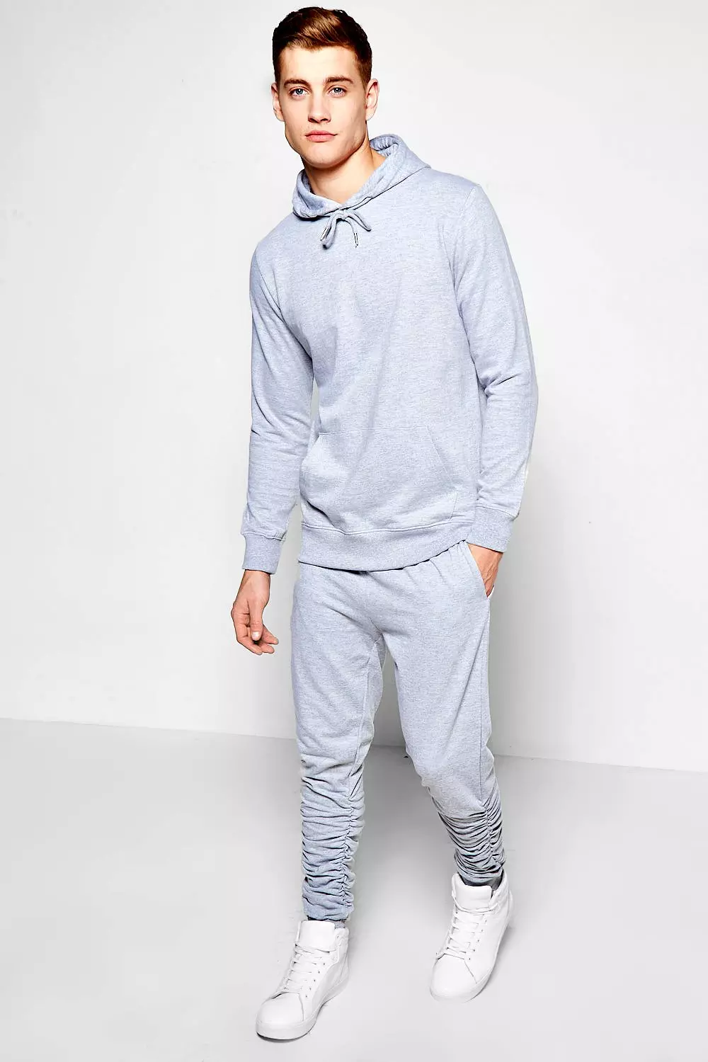 Grey discount ruched joggers